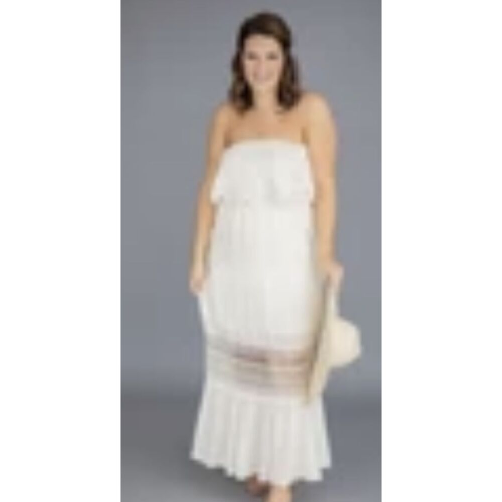 Pink Lily Never in a Hurry Cream Maxi Dress (M)